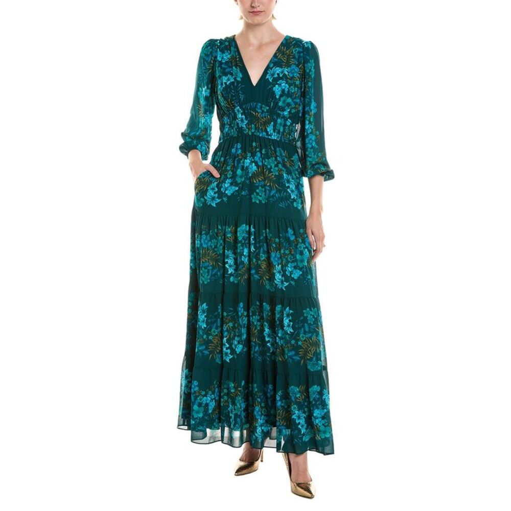 Maison Tara Womens  Midi Dress, Green